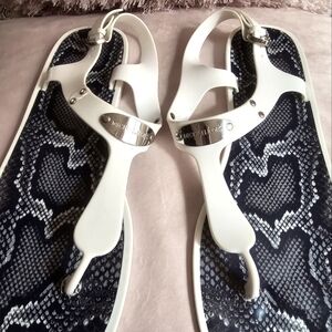 Michael Kors metal plated jelly sandals  size 9